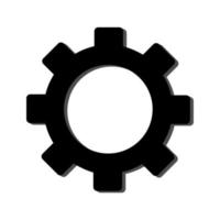 semplice nero Ingranaggio o ruota dentata icona. vettore illustrazione piatto design isolato su bianca sfondo.