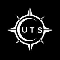 uts astratto tecnologia logo design su nero sfondo. uts creativo iniziali lettera logo concetto. vettore
