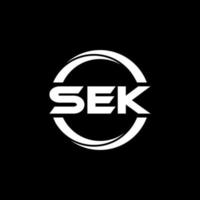 sek lettera logo design nel illustrazione. vettore logo, calligrafia disegni per logo, manifesto, invito, eccetera.