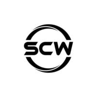 scw lettera logo design nel illustrazione. vettore logo, calligrafia disegni per logo, manifesto, invito, eccetera.