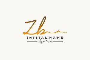 iniziale zb firma logo modello vettore. mano disegnato calligrafia lettering vettore illustrazione.