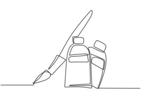 pennello e vernice del tubo un disegno a tratteggio illustrazione vettoriale isolato su sfondo bianco.