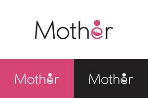 madre logo, madre testo vettore design