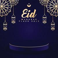 eid al Fitr mubarak sociale media modello illustrazione vettore