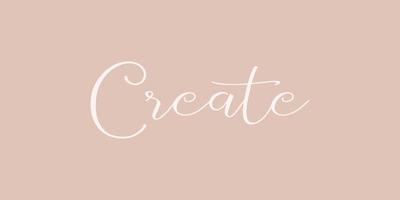 creare- mano disegnato calligrafia e lettering iscrizione. vettore