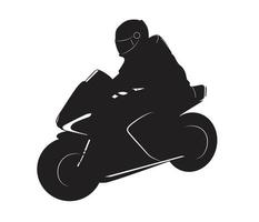 motocicletta ciclista silhouette vettore