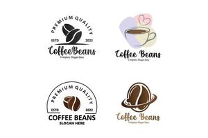 caffè fagiolo bevanda logo design nel Marrone colore vettore illustrazione