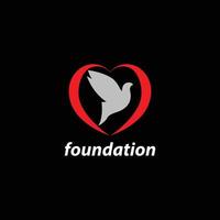 fondazione colomba logo nel cuore vettore