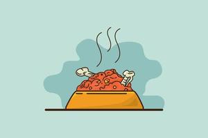 illustrazione di animale domestico cibo mangiare arancia cibo vettore