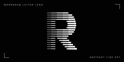 lettera r astratto linea arte logo vettore