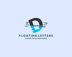 lettera d iniziale riflessione nel acqua logo design mare fiume lago marca azienda vettore