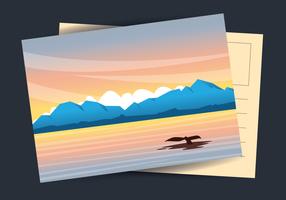 Illustrazione di cartolina dell'Alaska vettore