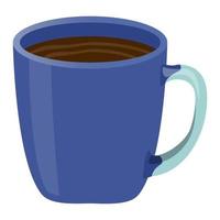 tazza di tè blu e turchese nel realistico stile. porcellana boccale con caldo caffè. colorato vettore illustrazione isolato su bianca sfondo.