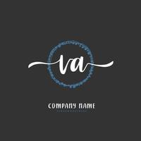 va iniziale grafia e firma logo design con cerchio. bellissimo design manoscritto logo per moda, squadra, nozze, lusso logo. vettore