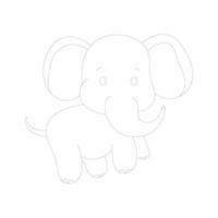 elefante una linea disegno con colorazione pagine vettore
