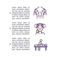 icona di concetto di massaggio di drenaggio linfatico con testo vettore