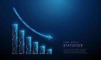 basso poli astratto blu gowing giù grafico vettore