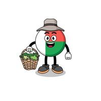 personaggio illustrazione di Madagascar bandiera come un' erborista vettore