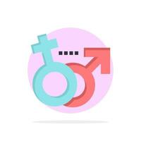 Genere maschio femmina simbolo astratto cerchio sfondo piatto colore icona vettore