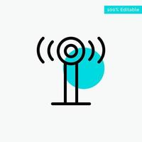 servizio segnale Wi-Fi turchese evidenziare cerchio punto vettore icona