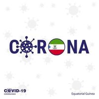 equatoriale Guinea coronavirus tipografia covid19 nazione bandiera restare casa restare salutare prendere cura di il tuo proprio Salute vettore