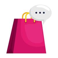 shopping bag isolato e disegno vettoriale bolla