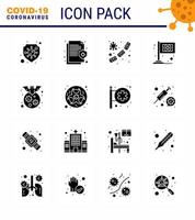 covid19 protezione coronavirus pendamico 16 solido glifo nero icona impostato come come pipistrello bandiera proteggere assistenza virus virale coronavirus 2019 nov malattia vettore design elementi