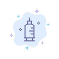 chimica medicina farmacia siringa blu icona su astratto nube sfondo vettore