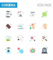 covid19 icona impostato per Infografica 16 piatto colore imballare come come medico virus osso sars influenza virale coronavirus 2019 nov malattia vettore design elementi