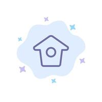 birdhouse Tweet cinguettio blu icona su astratto nube sfondo vettore