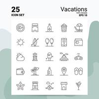 25 vacanze icona impostato 100 modificabile eps 10 File attività commerciale logo concetto idee linea icona design vettore
