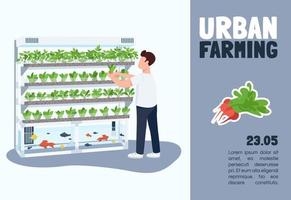 modello di vettore piatto banner agricoltura urbana