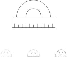 design disegno formazione scolastica geometria grassetto e magro nero linea icona impostato vettore