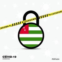 abkhazia serratura giù serratura coronavirus pandemia consapevolezza modello covid19 serratura giù design vettore