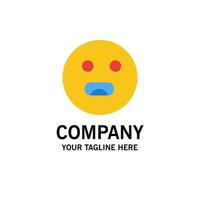 emoji emoticon Affamato scuola attività commerciale logo modello piatto colore vettore