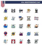 25 creativo Stati Uniti d'America icone moderno indipendenza segni e 4 ° luglio simboli di americano ringraziamento paesaggio urbano nativo americano arma modificabile Stati Uniti d'America giorno vettore design elementi