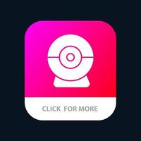 telecamera webcam sicurezza mobile App pulsante androide e ios glifo versione vettore