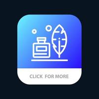 adobe piuma bottiglia d'inchiostro americano mobile App pulsante androide e ios linea versione vettore