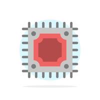 processore microchip processore astratto cerchio sfondo piatto colore icona vettore