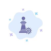scacchi attività commerciale strategia successo blu icona su astratto nube sfondo vettore