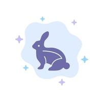 coniglietto Pasqua Pasqua coniglietto coniglio blu icona su astratto nube sfondo vettore