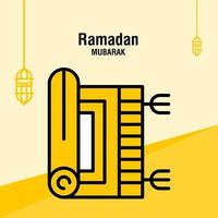 Ramadan kareem saluto modello islamico mezzaluna e Arabo lanterna vettore illustrazione