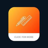 penna scrivania organizzatore matita righello forniture mobile App pulsante androide e ios linea versione vettore