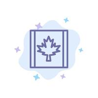 Canada bandiera foglia blu icona su astratto nube sfondo vettore