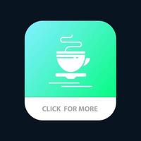 tè tazza caldo Hotel mobile App icona design vettore