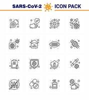 covid19 icona impostato per Infografica 16 linea imballare come come virus contagocce sicuro medicina virus virale coronavirus 2019 nov malattia vettore design elementi