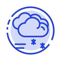 nube pioggia previsione pioggia piovoso tempo metereologico blu tratteggiata linea linea icona vettore