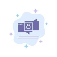 Chiacchierare chat sicurezza sicuro blu icona su astratto nube sfondo vettore