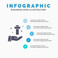 mano celebrazione cristiano attraversare Pasqua solido icona infografica 5 passaggi presentazione sfondo vettore