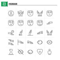 25 umano icona impostato vettore sfondo